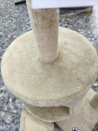 Árbol rascador para gatos VOUNOT 112 cm con plataformas y refugios beige