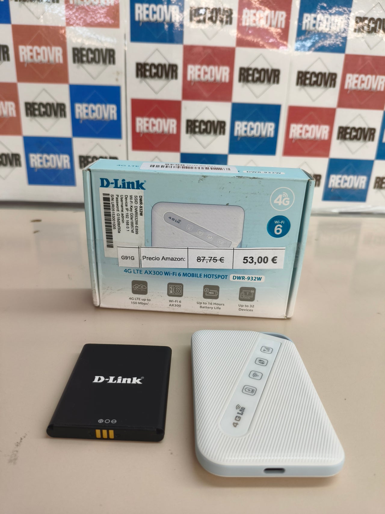 D-Link DWR-933, router MiFi 4G+ LTE, 300 Mbps
