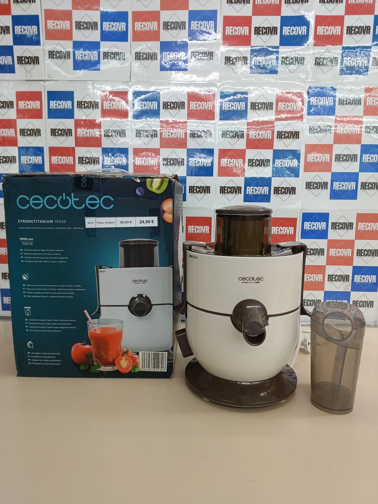 Licuadora Frutas y Verduras 650W Cecotec Potencia