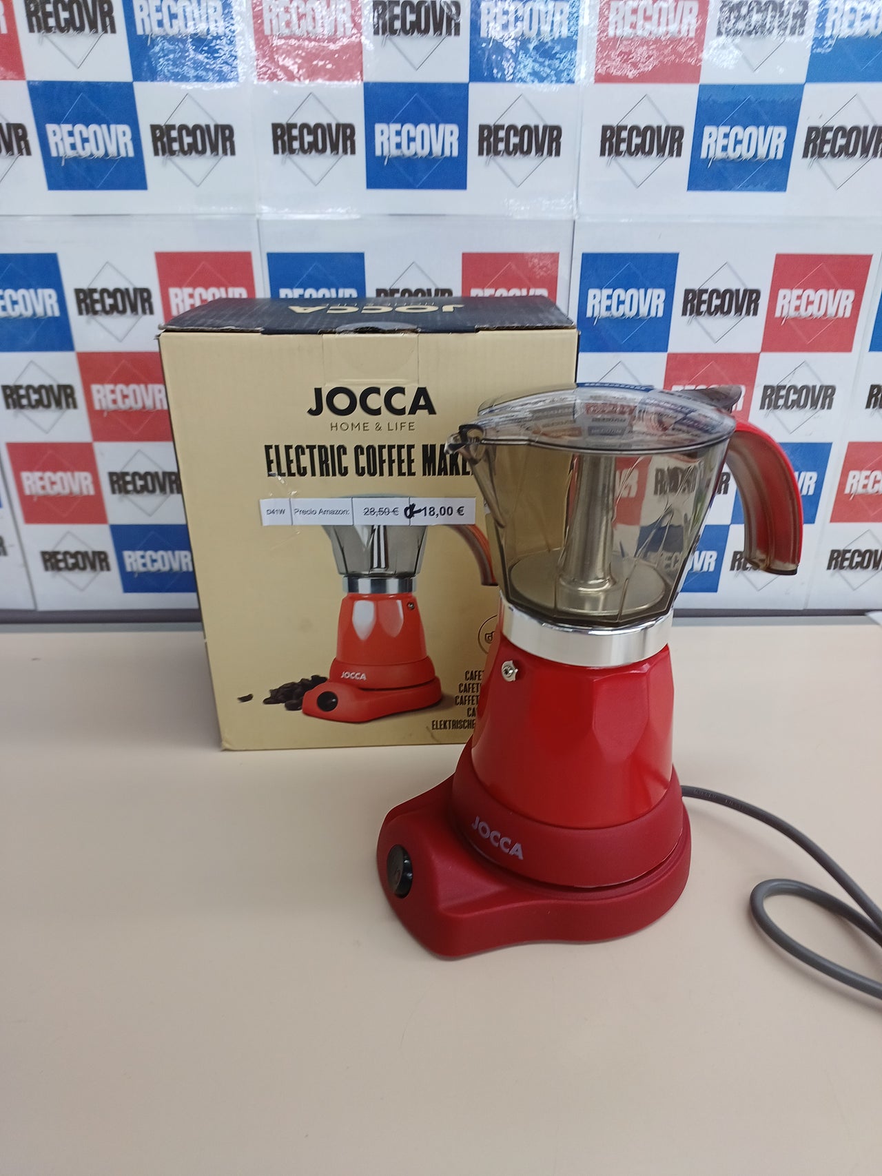 Cafetera Italiana Eléctrica Jocca 6 Tazas 360°