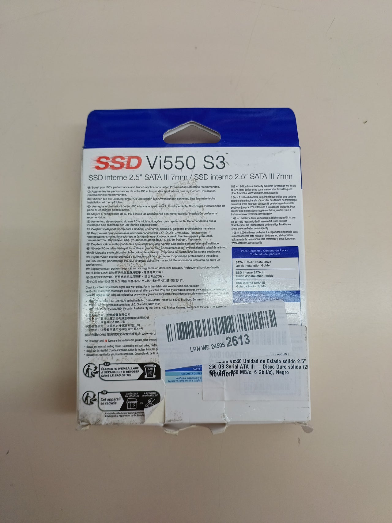 SSD Verbatim Vi550 2.5" 256GB SATA III