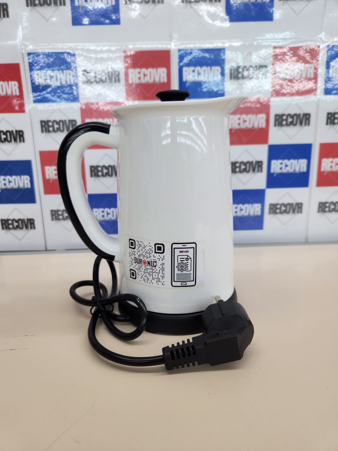 Duronic MF130 Espumador de leche - Prepara espuma Caliente o Fría, 550W, Base Inalámbrica 360°, Capacidad de 130 ml para espumar y 240 ml para calentar, Seguro y Fácil de Limpiar