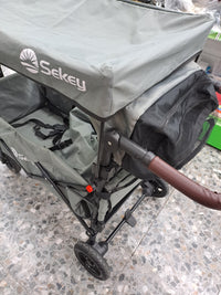 Carro plegable infantil 2 niños 100kg techo 110L Sekey
