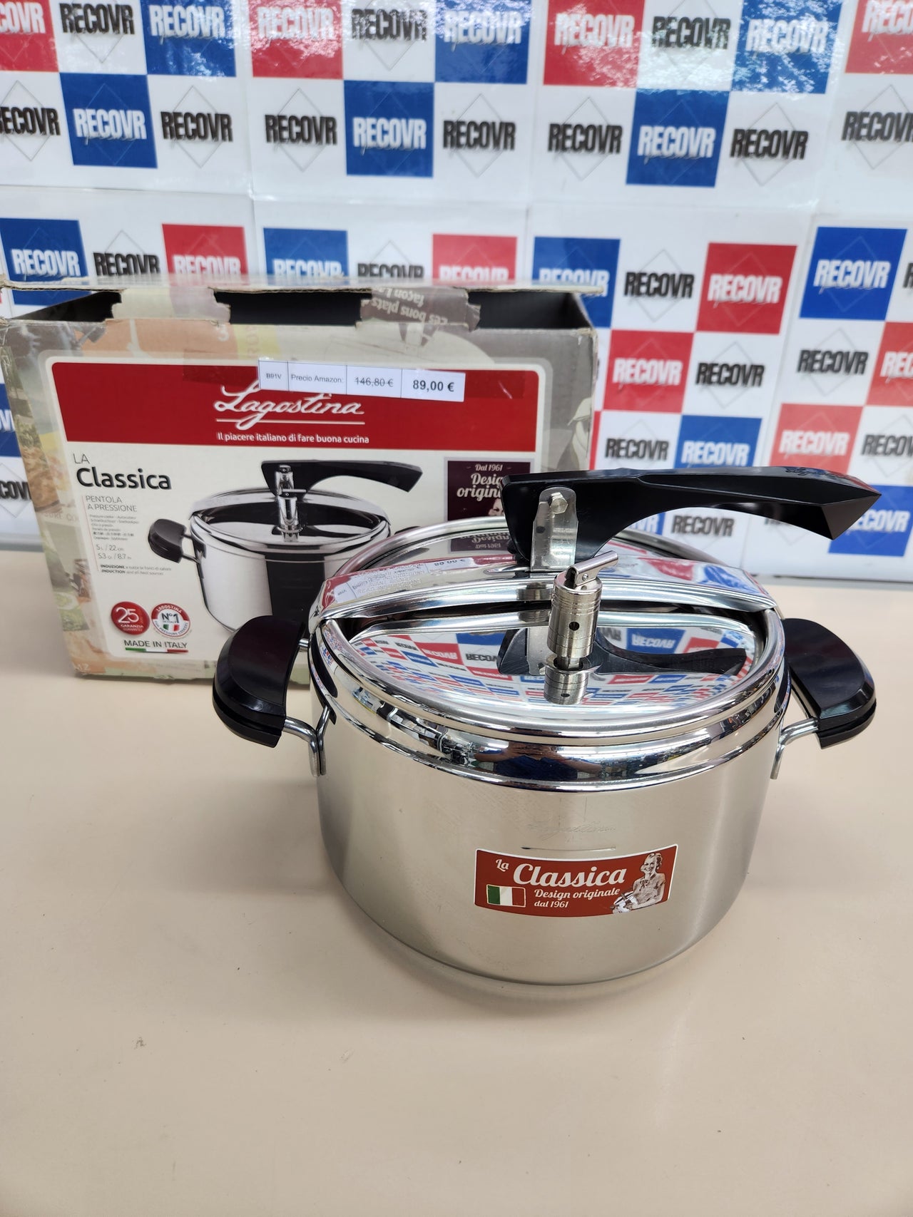Olla a presión 22 cm, capacidad 5L, Lagostina