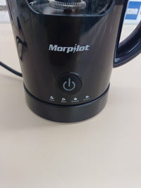 Espumador Leche Eléctrico 600 ml, Espumador Leche Automático  Inducción 4 en 1, Frío y Caliente, Diseño de Latte, Cristal Visual, Fácil de Limpiar, 550 W, 220-240 V, Negro Morpilot