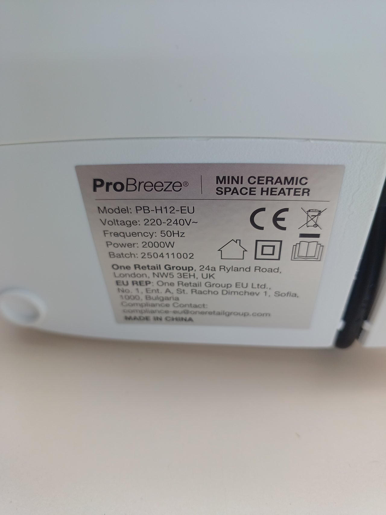 Mini calefactor 2000W con 3 modos Pro Breeze