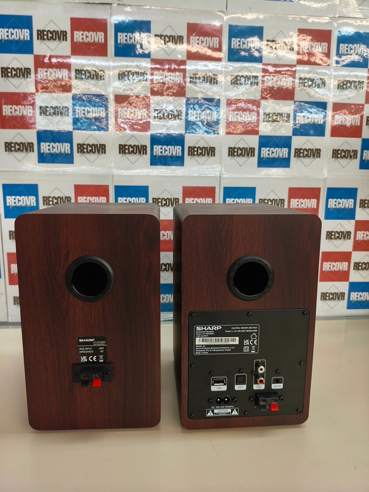 Sharp CP-SS30(BR), altavoces de estantería 60W, Bluetooth, marrón