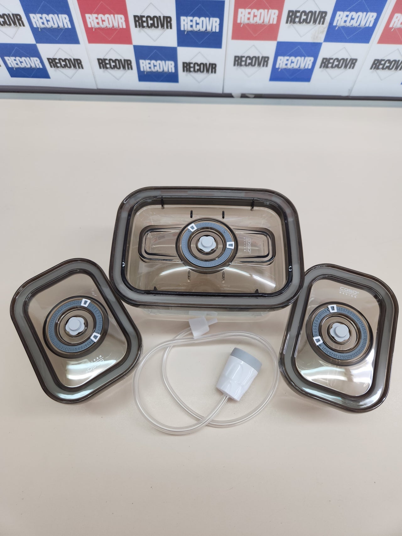 Juego de 3 recipientes de vacío, de cristal, apilables Caso VacuBoxx Eco Set