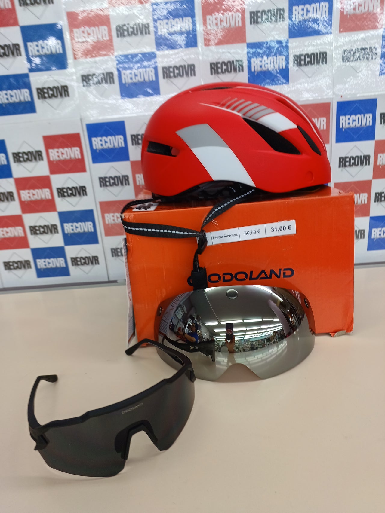 Casco de Bicicleta Talla M/L (58 62cm) con Visera Magnética Desmontable y Gafas de Sol Casco de Ciclismo de Montaña MTB para Hombres Mujeres Adultos Odoland