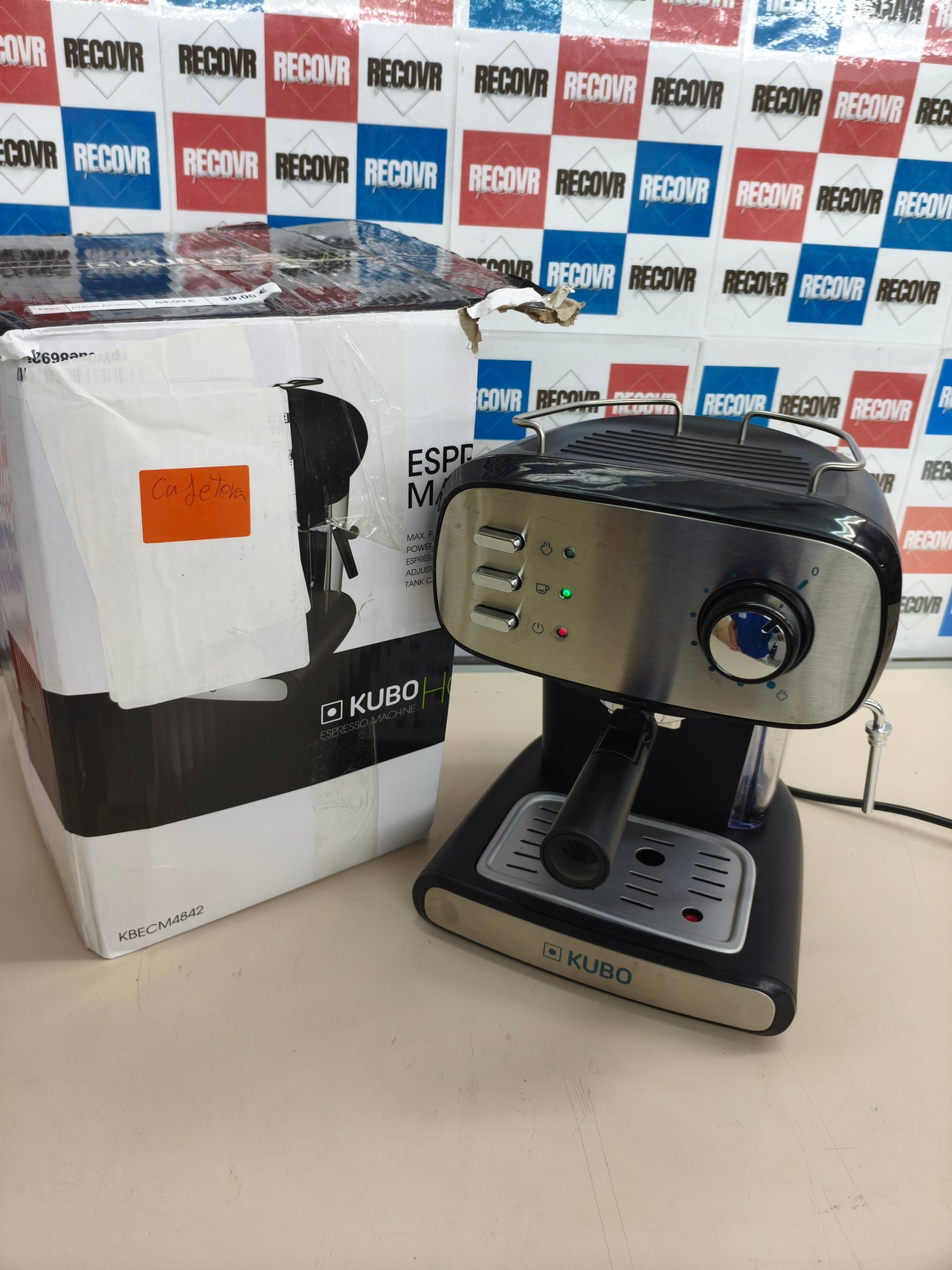 Cafetera espresso KUBO 15 bares 850W con depósito de 1,2 L y vaporizador