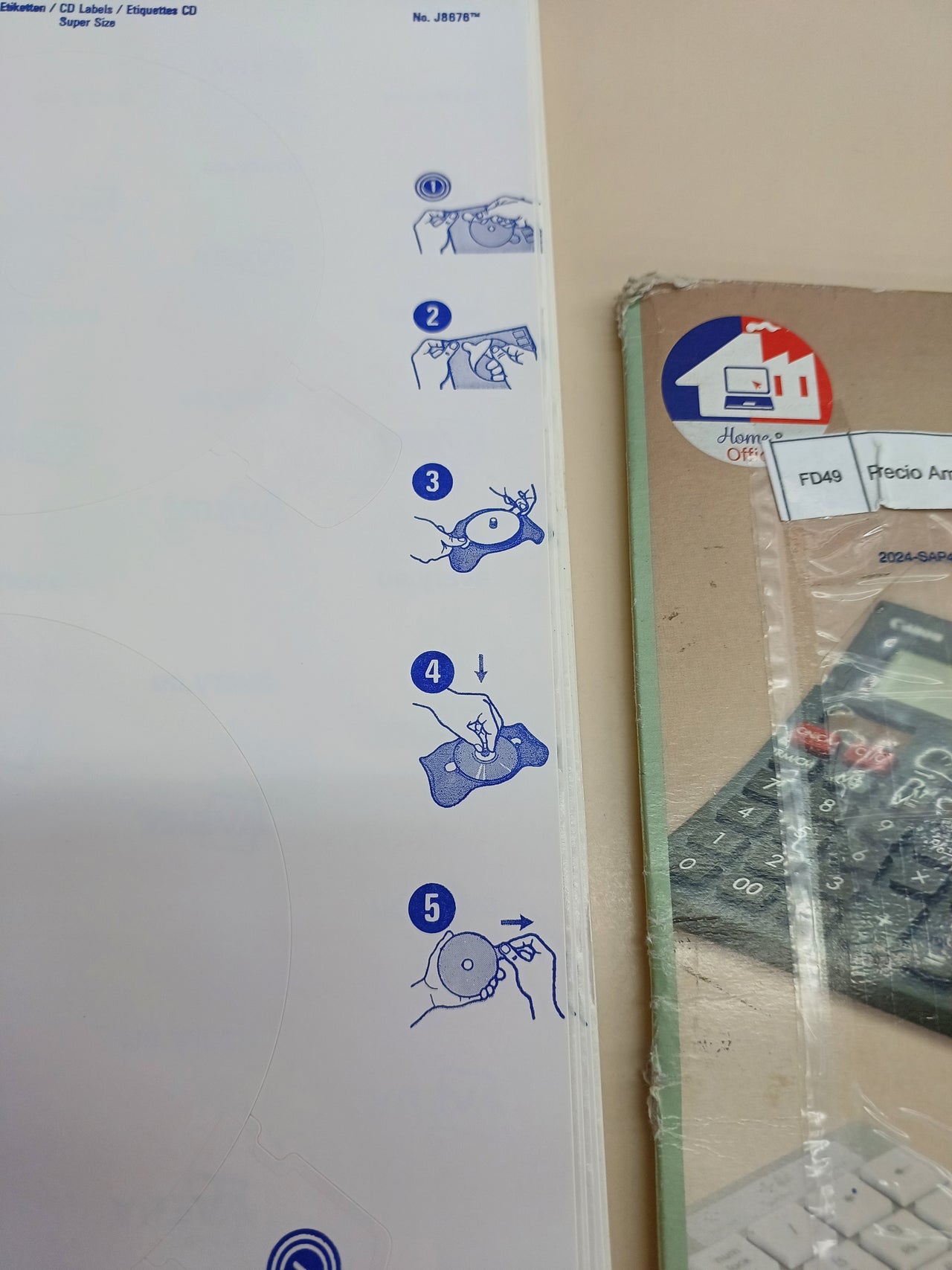 Etiquetas adhesivas CD inkjet 50 ud Avery J8676-25