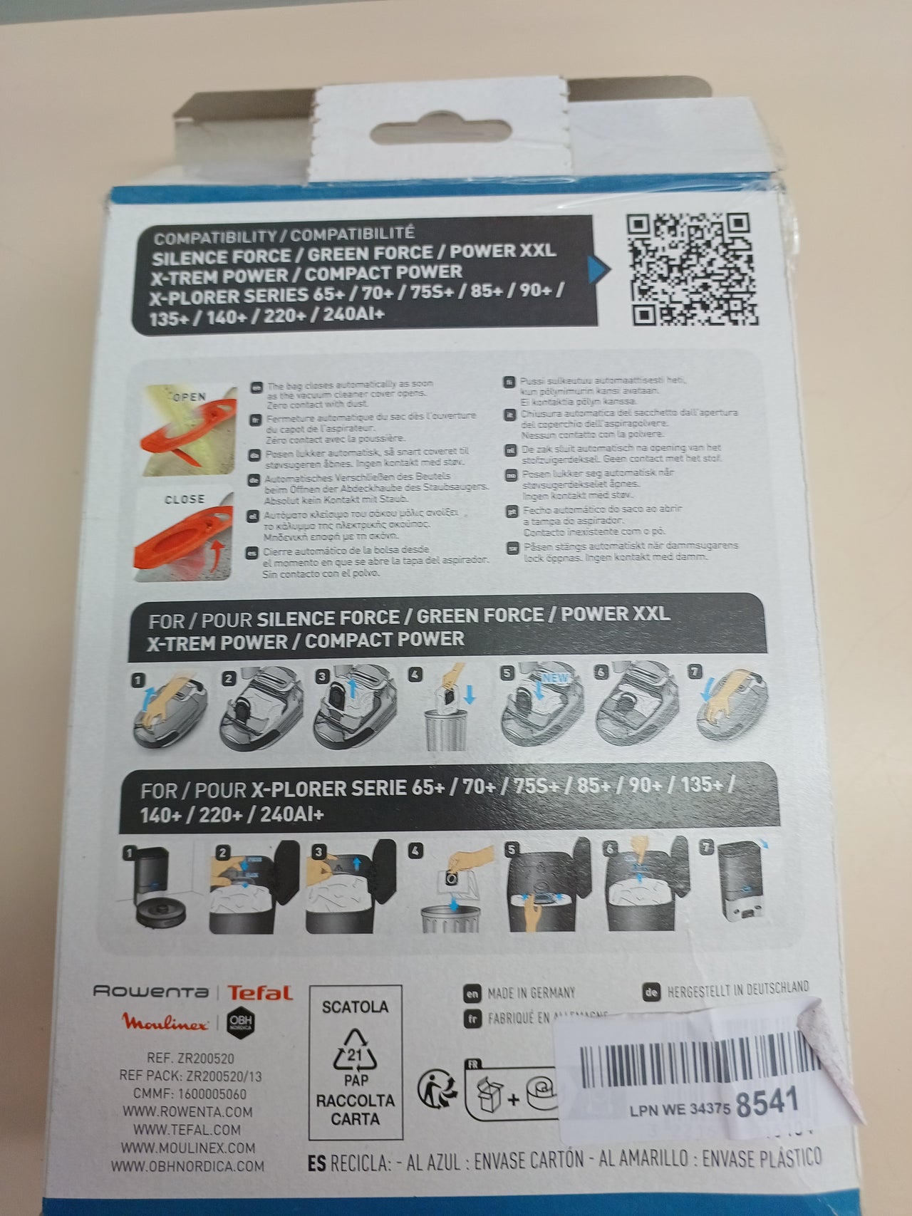 Bolsas aspirador alta filtración 99,99% Rowenta