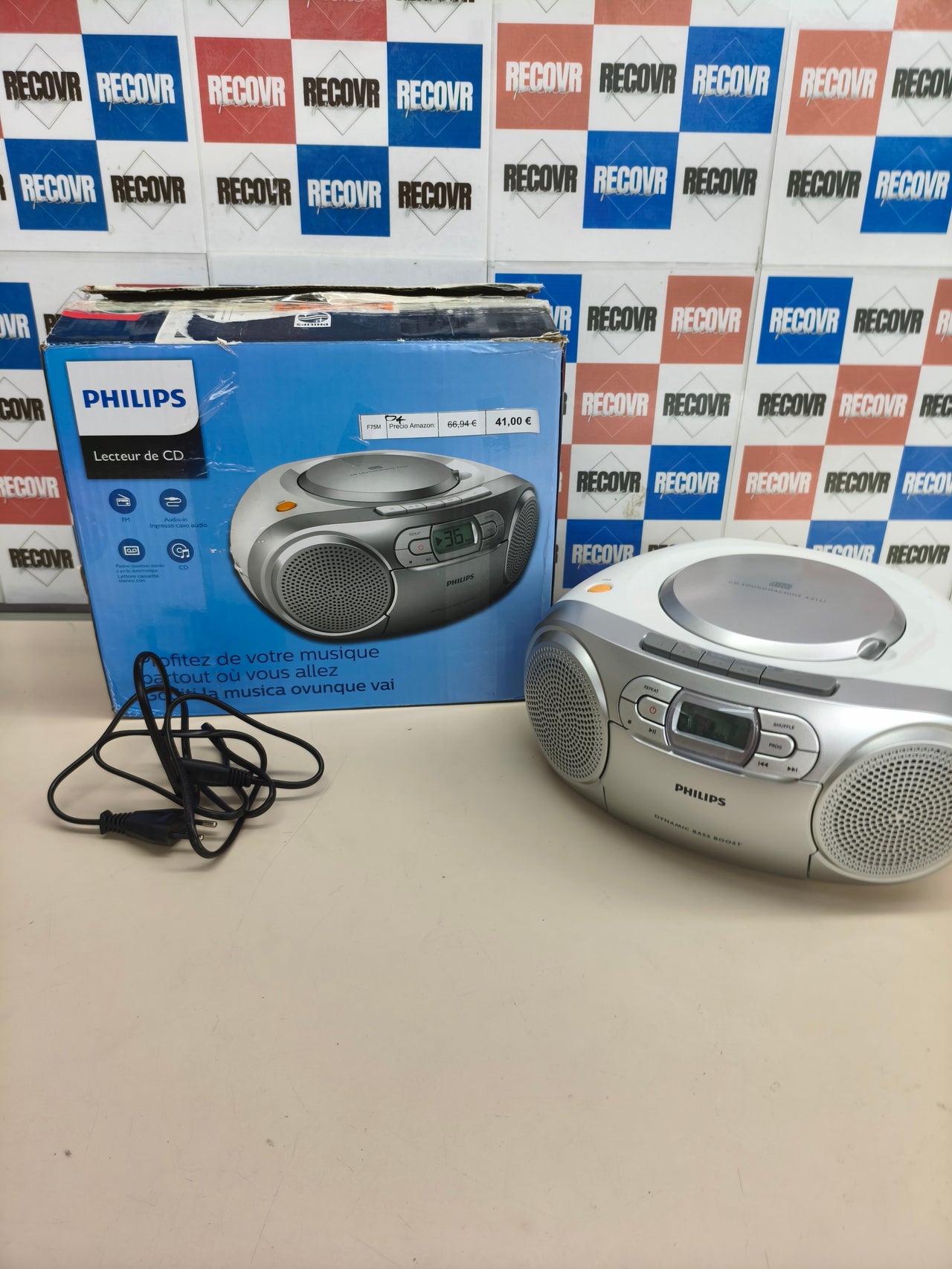 Radio CD portátil Philips AZ127/12 con casete