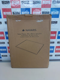 Platos pizarra natural 38x28 cm set 4 – Navaris