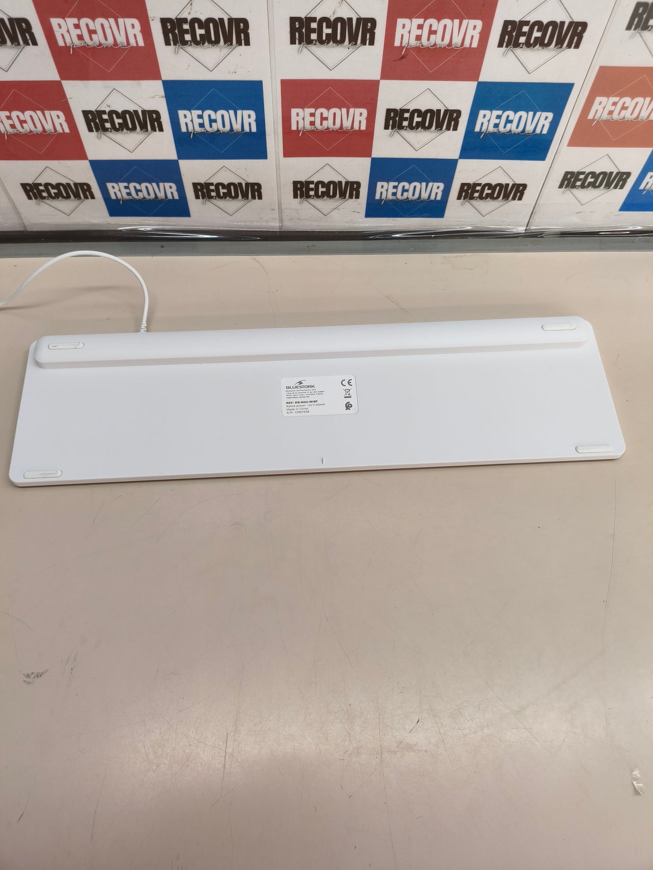 Teclado QWERTY con cable Bluestork para Mac, blanco