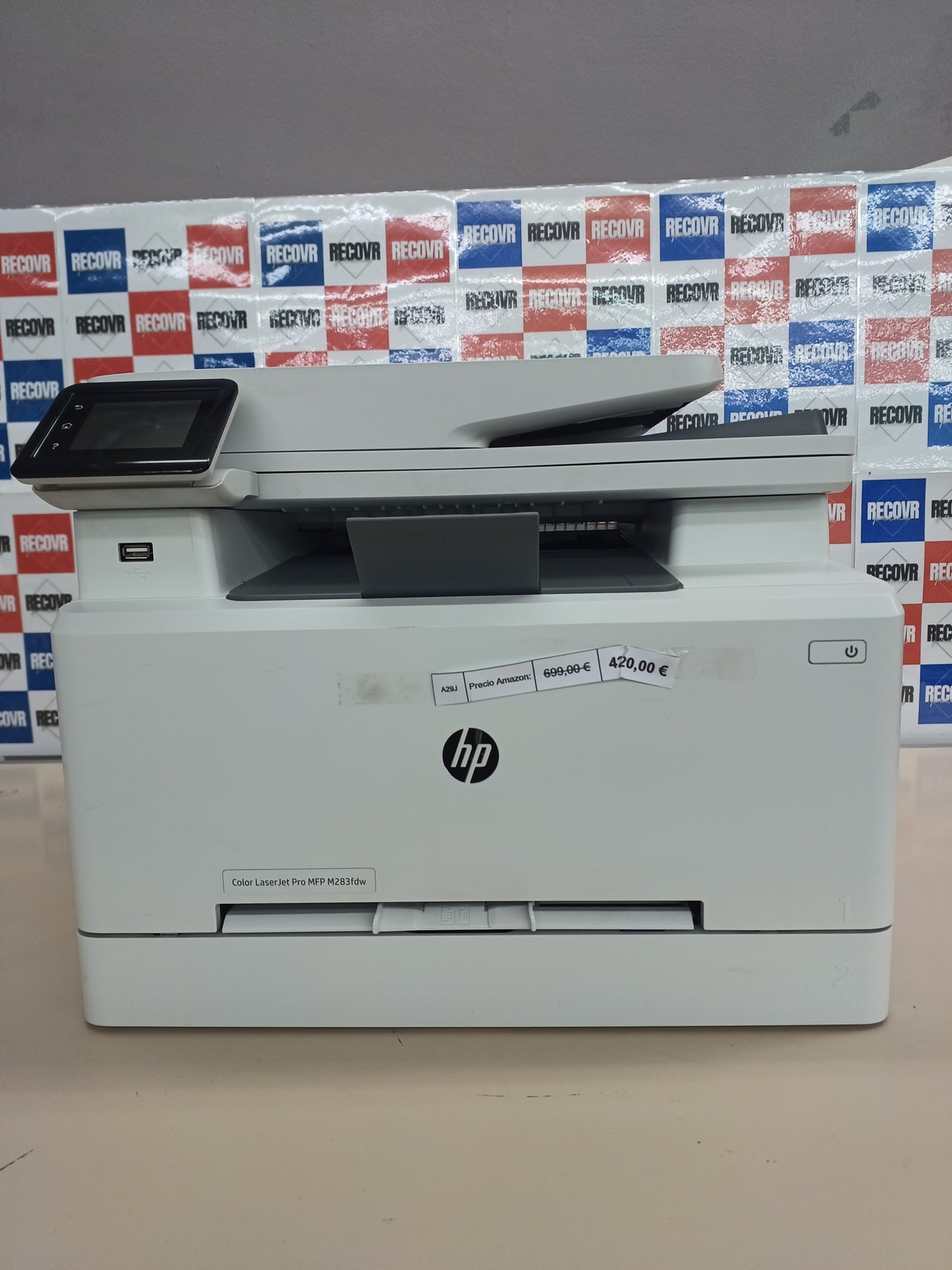 HP Color LaserJet Pro M283fdw 7KW75A, Impresora Láser A4 Color Multifunción a doble cara automática, Escaner, Copiadora, Fax (21ppm, Wi-Fi, Procesador 800MHz, Memoria 256MB, HP Smart App) Blanca