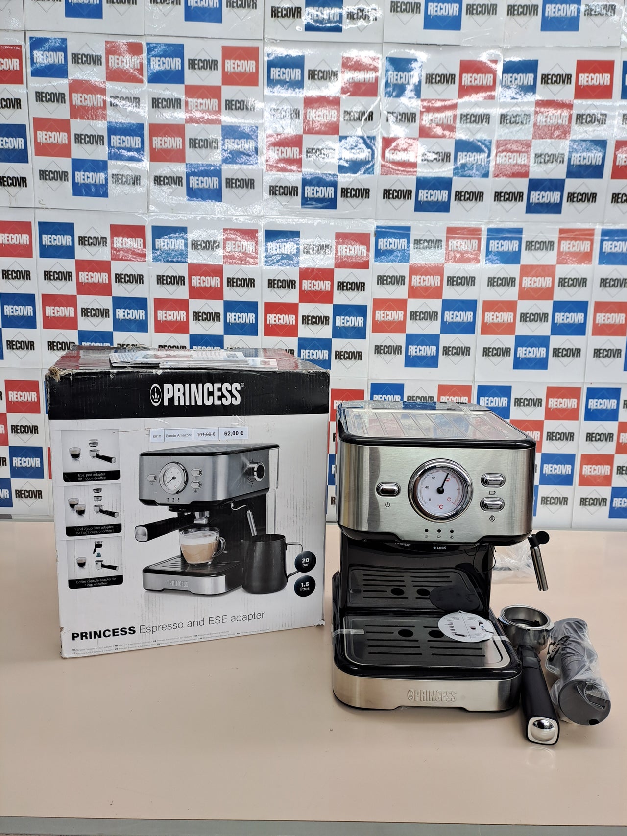 Cafetera Princess Espresso and ESE adapter