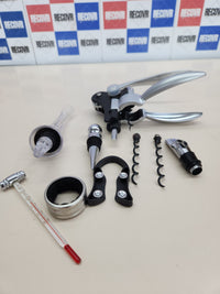 Thumbnail for Juego de abrebotellas de vino, sacacorchos con brazo de palanca, sacacorchos de conejo con abrebotellas, cortador de aluminio, aireador, tapón de vino, termómetros, anillos de goteo,