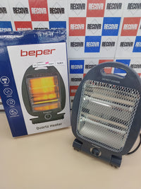 Estufa cuarzo, 400/800W, Calentamiento rápido, 2 niveles de potencia, 2 resistencias, Función ecológica, Apagado automático, BEPER P203PAN004.
