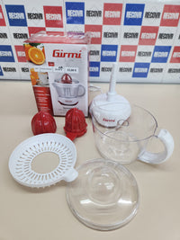 Thumbnail for Exprimidor de cítricos, 25W, capacidad 700cc, Doble copa para exprimir, Regilla filtrante, Blanco/Rojo Girmi SR0201