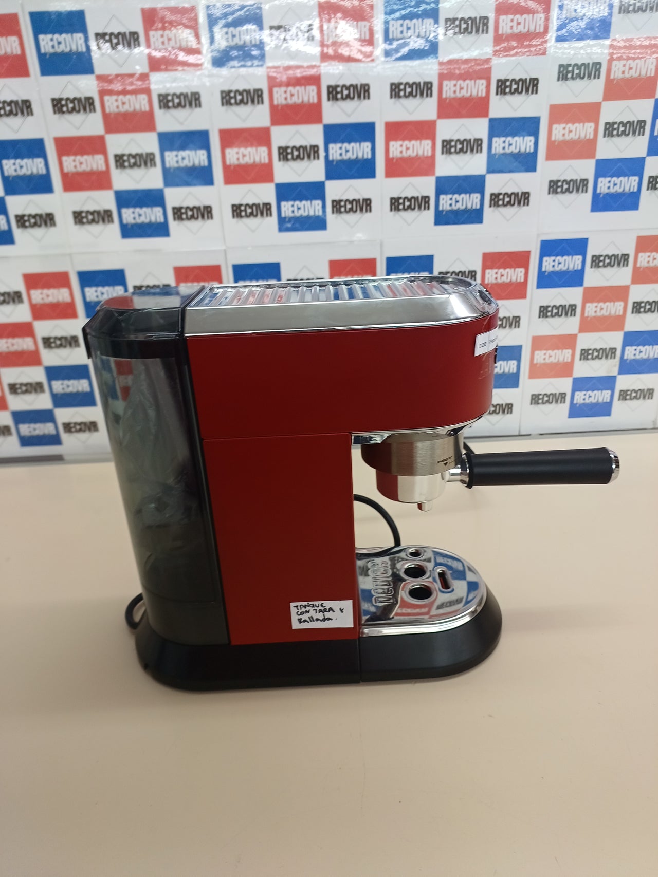 Cafetera espresso bomba acero 1,3 L roja - De'Longhia