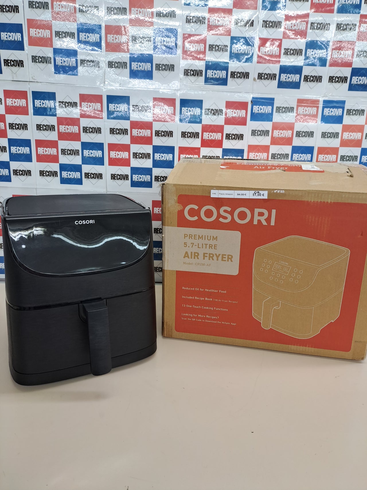 Freidora aire 5,7 L 1700 W interior metálico – Cosori
