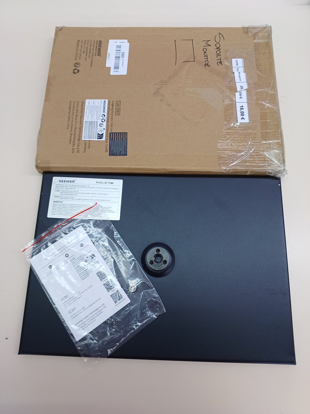 Soporte de Bandeja para proyector de palés para Laptop de 1/4 a 3/8 Pulgadas, Soporte de trípode para Uso en escenarios, Salas de reuniones, Salas de conferencias al Aire Libre Neewer