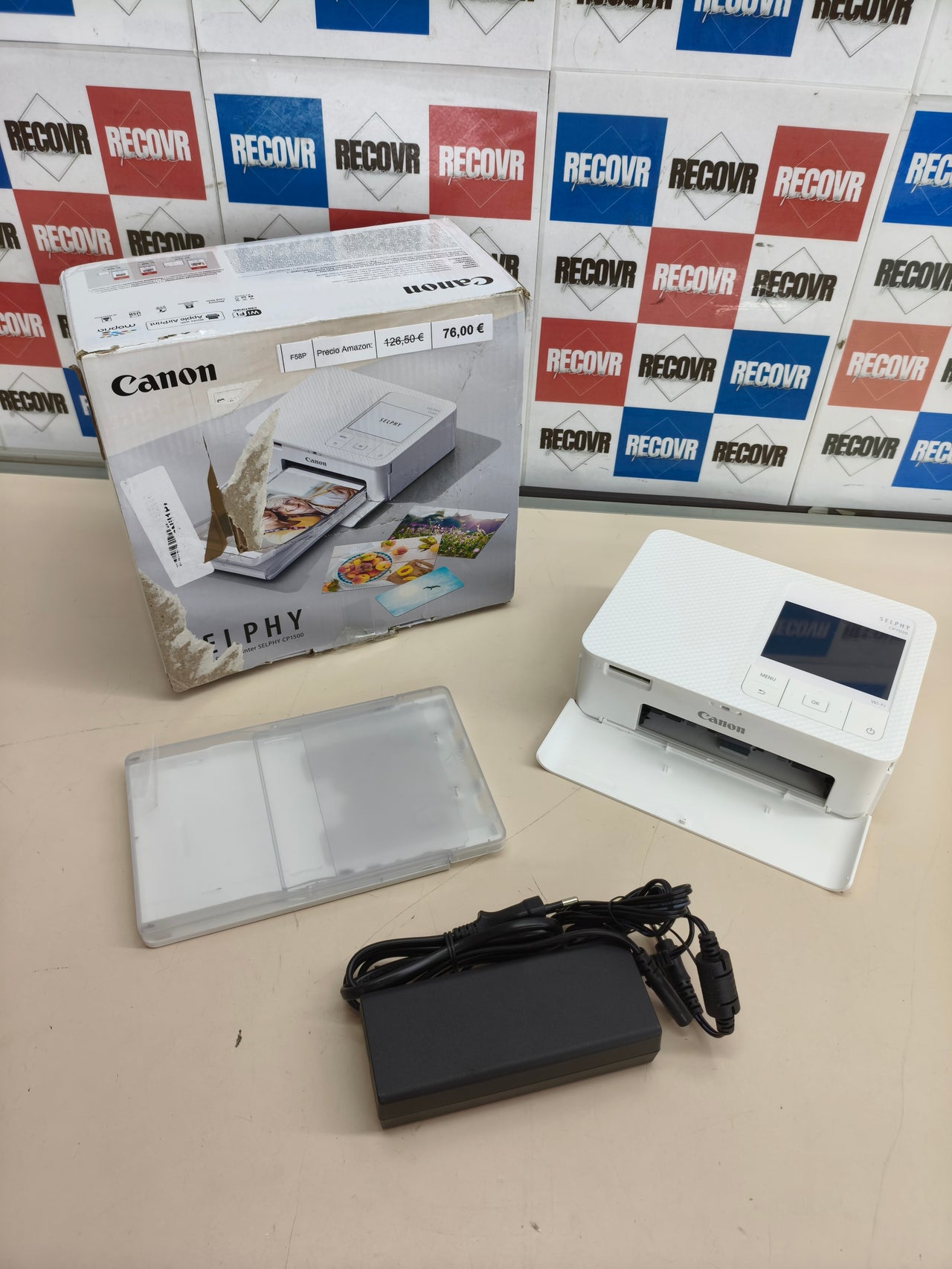 Impresora fotográfica portátil Canon Selphy CP1500 inalámbrica blanca