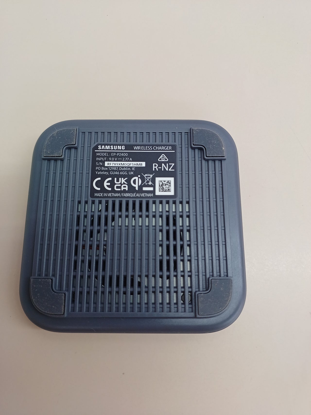 Cargador Inalámbrico Samsung 15W con Adaptador, Negro