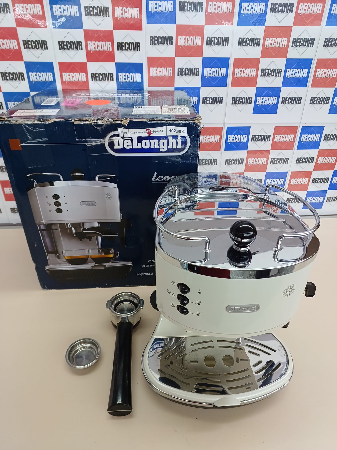 DeLonghi Eco 311 - Cafetera automática, 1100 W, 1.4 L, color plateado