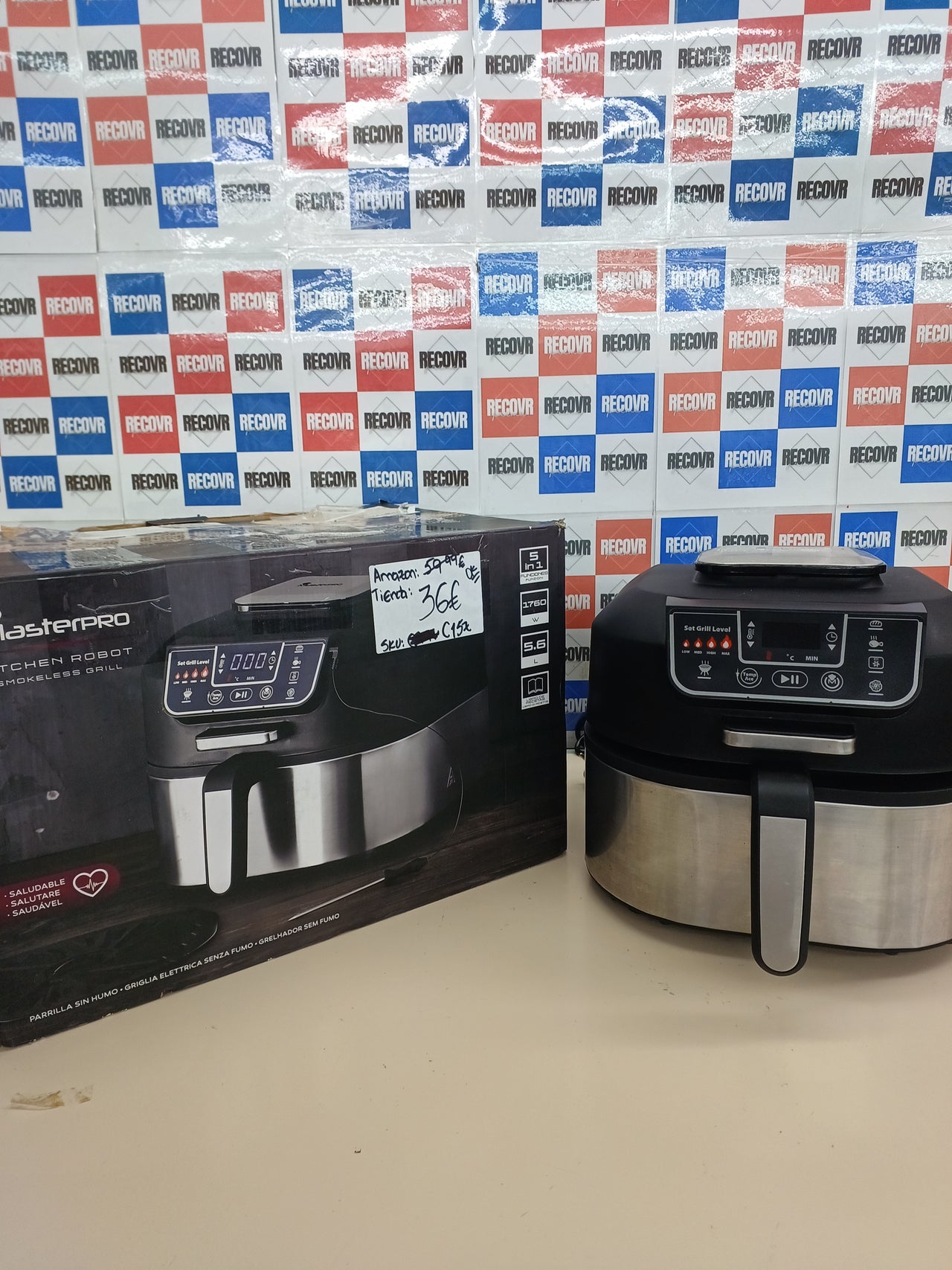 Freidora de aire 1760 W con grill y 5 funciones MasterPro