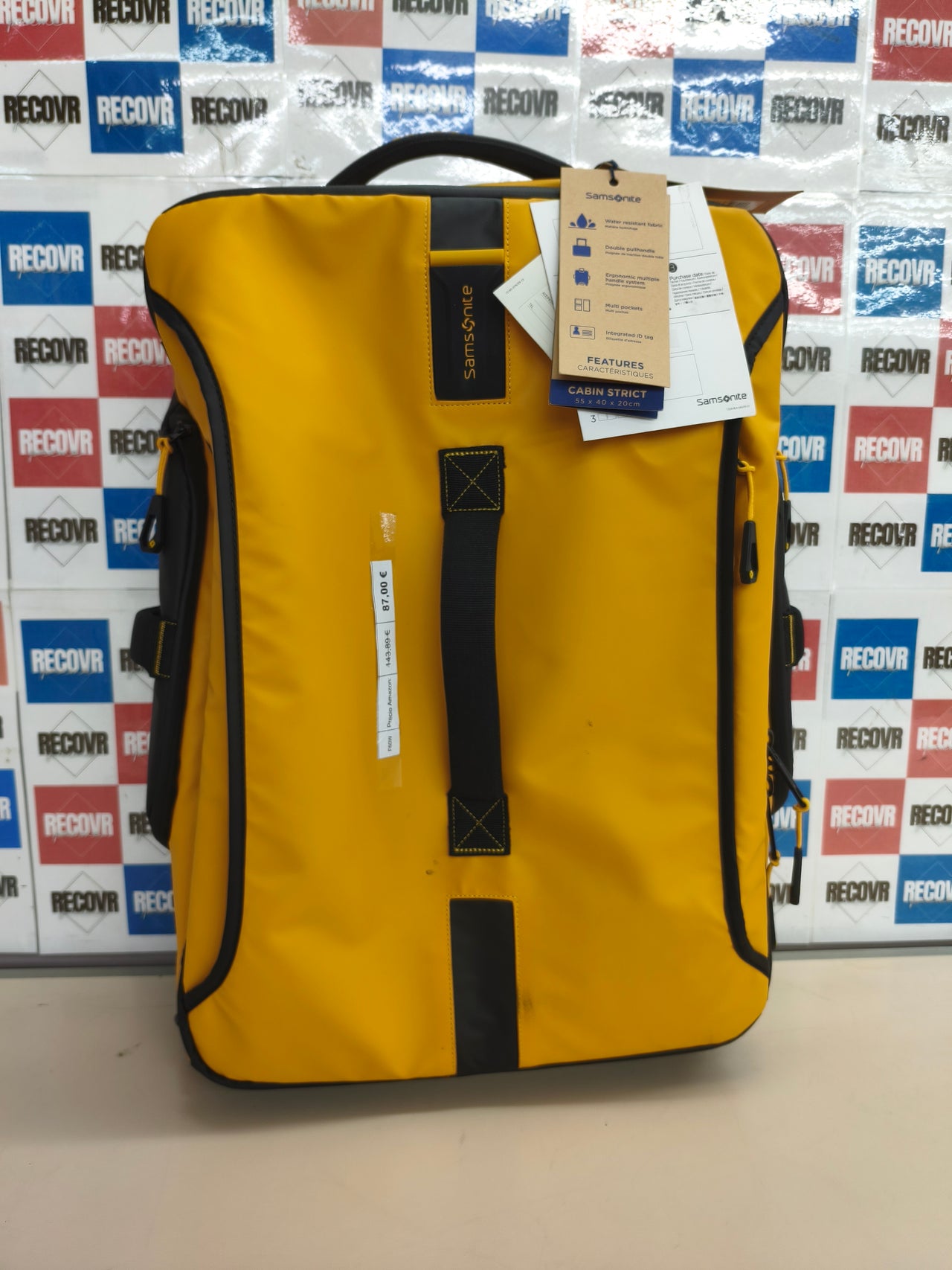 Bolsa de viaje con ruedas Samsonite Paradiver Light 48,5 L amarilla equipaje de mano