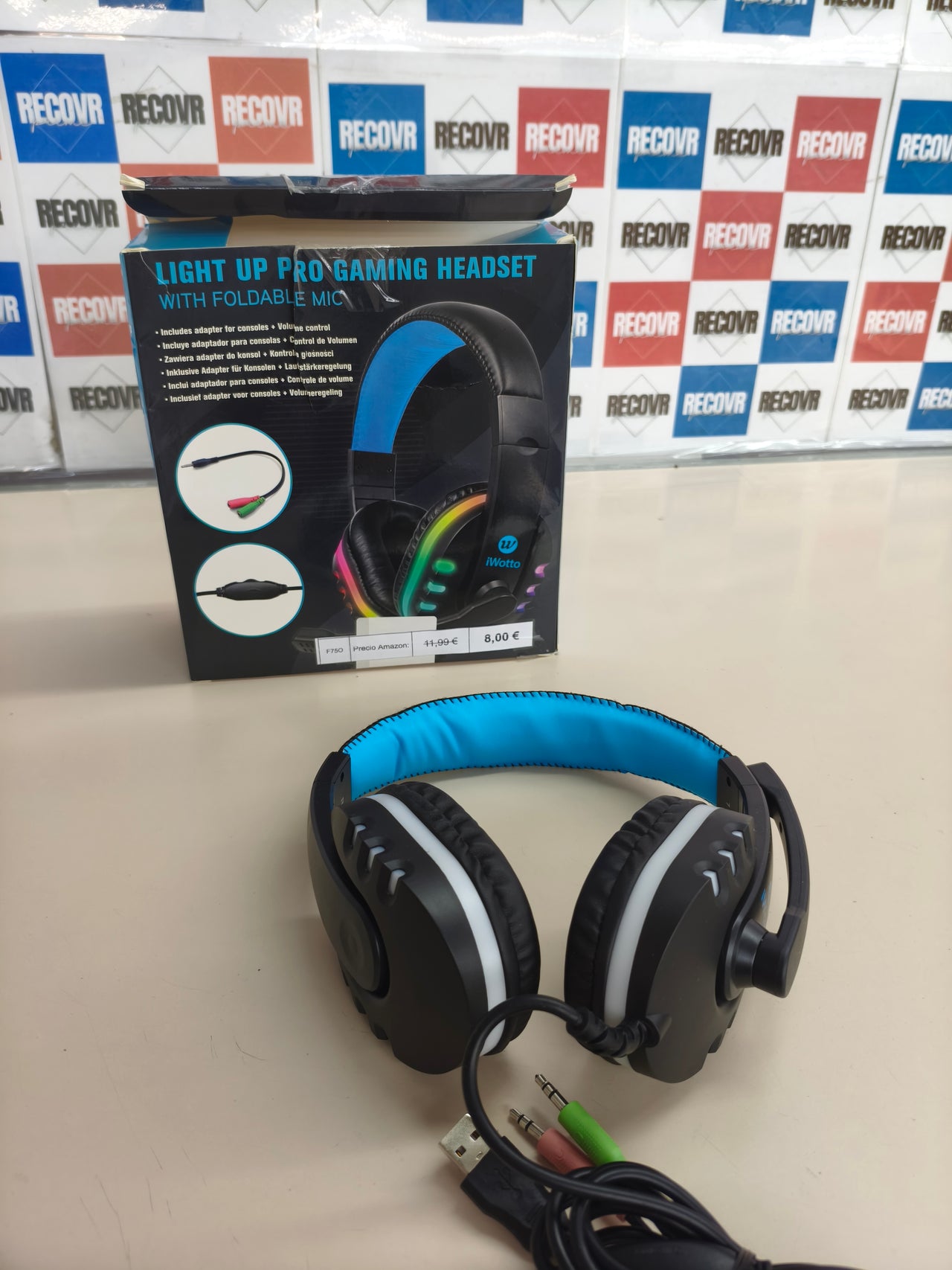 Auriculares gaming RGB con micrófono y cancelación de ruido