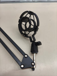 Brazo de micrófono plegable con soporte antivibración y pinza