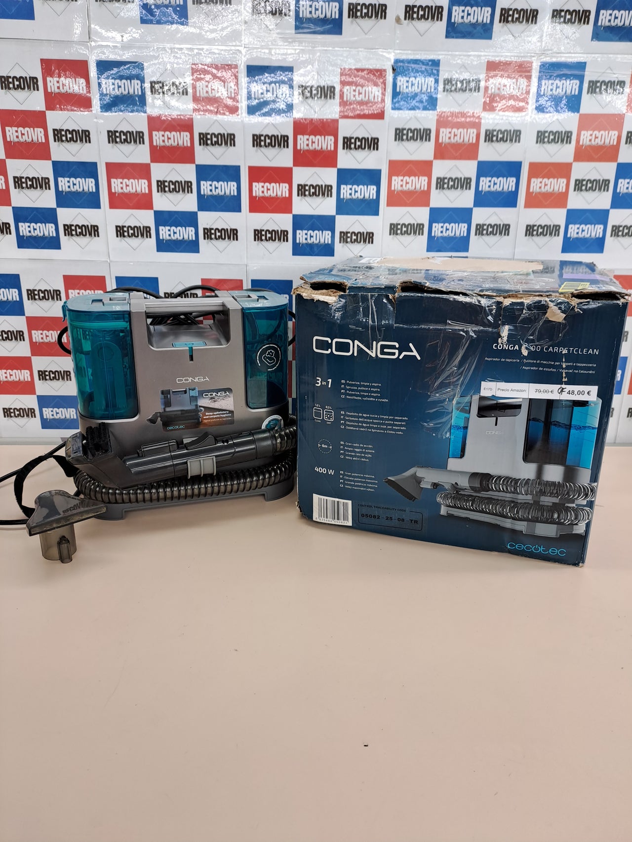 Aspirador tapicerías 400 W doble depósito – Cecotec