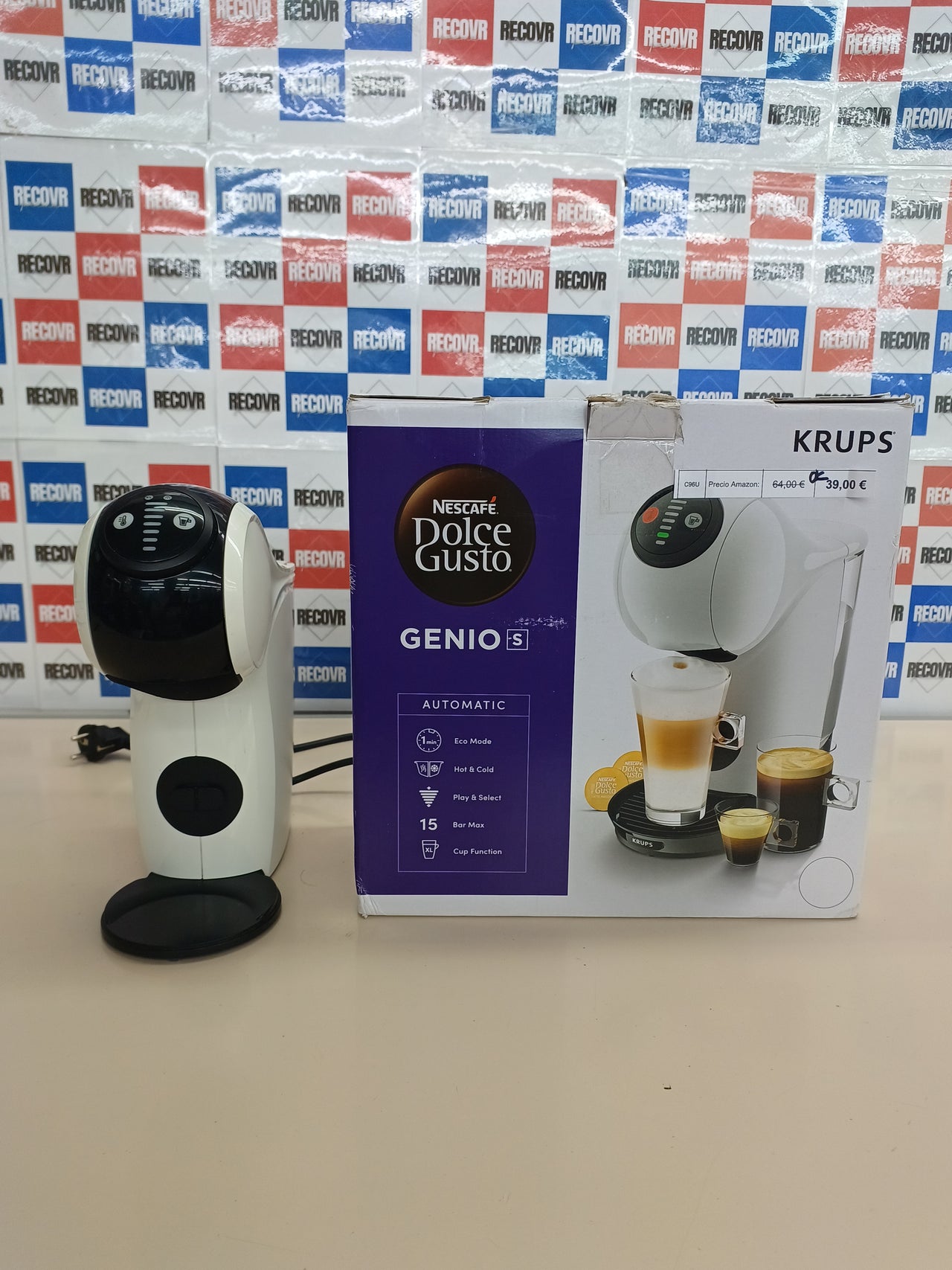 Cafetera cápsulas 0,8L Thermoblock Genio S Krups