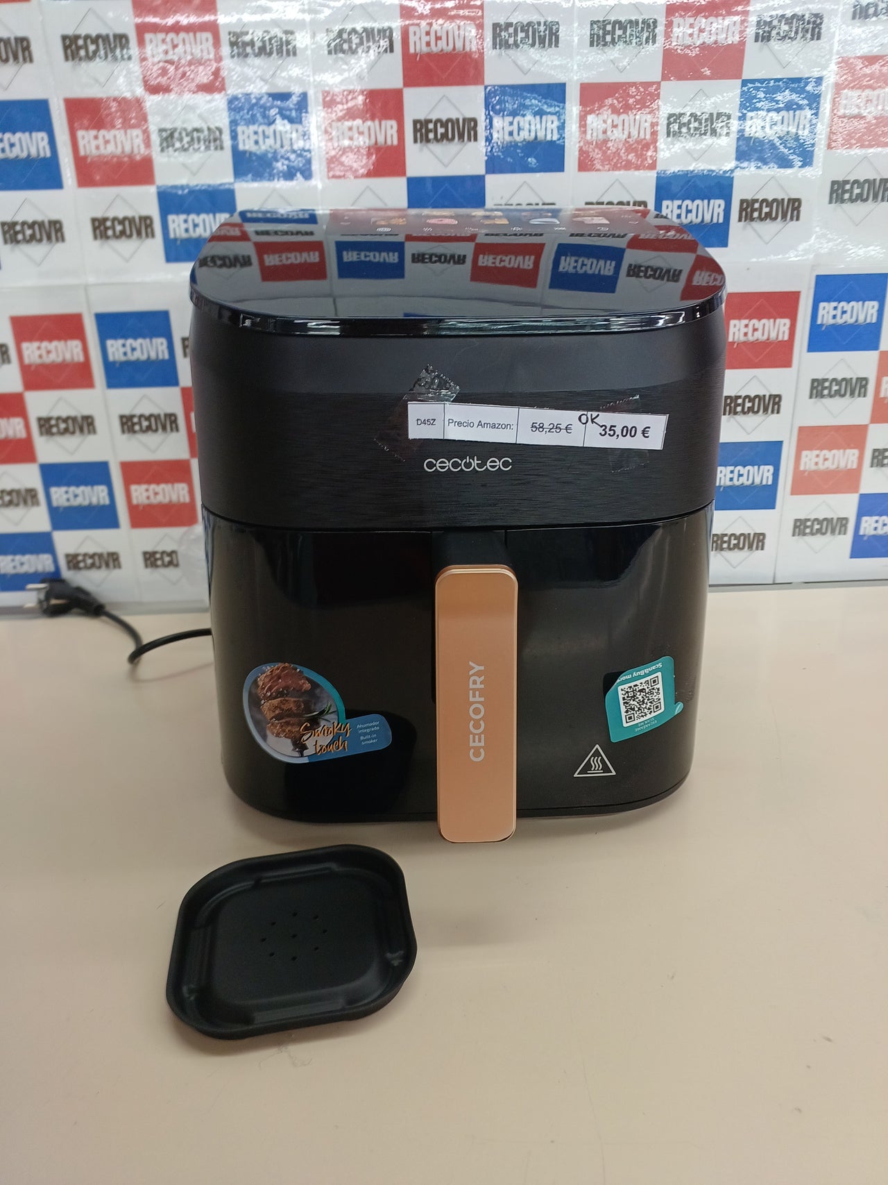 Freidora de aire y grill 6,5 L 2200 W con ahumador – Cecotec
