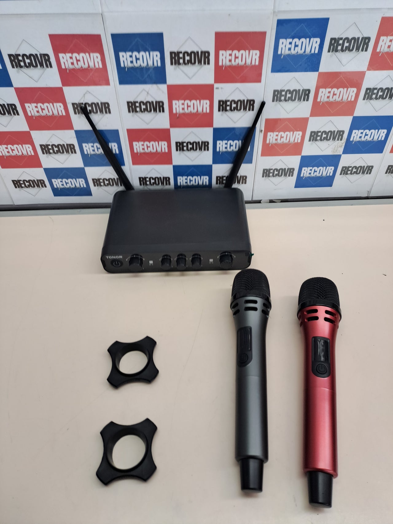 Micrófono inalámbrico TONOR  dual UHF con receptor para karaoke y eventos