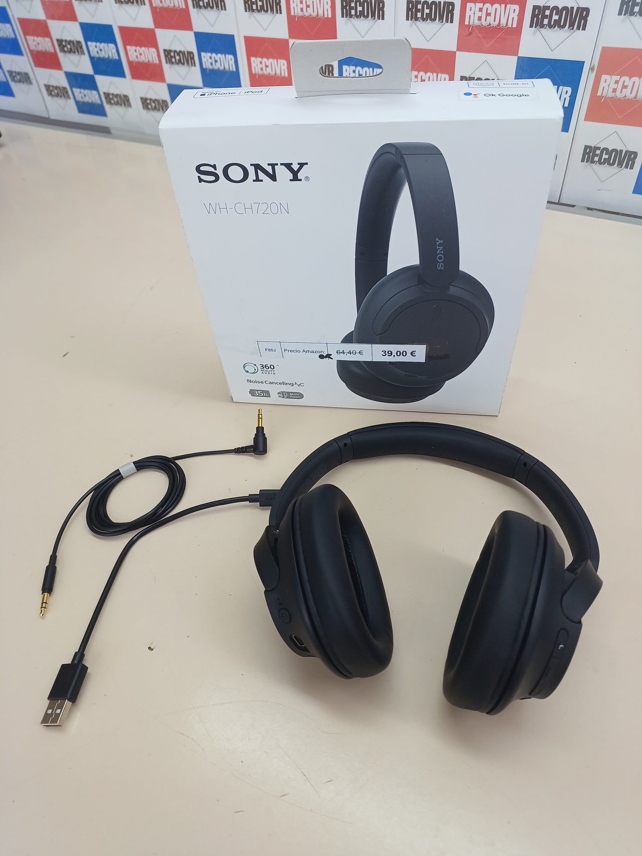 Auriculares inalámbricos Sony cancelación de ruido negros 35h batería