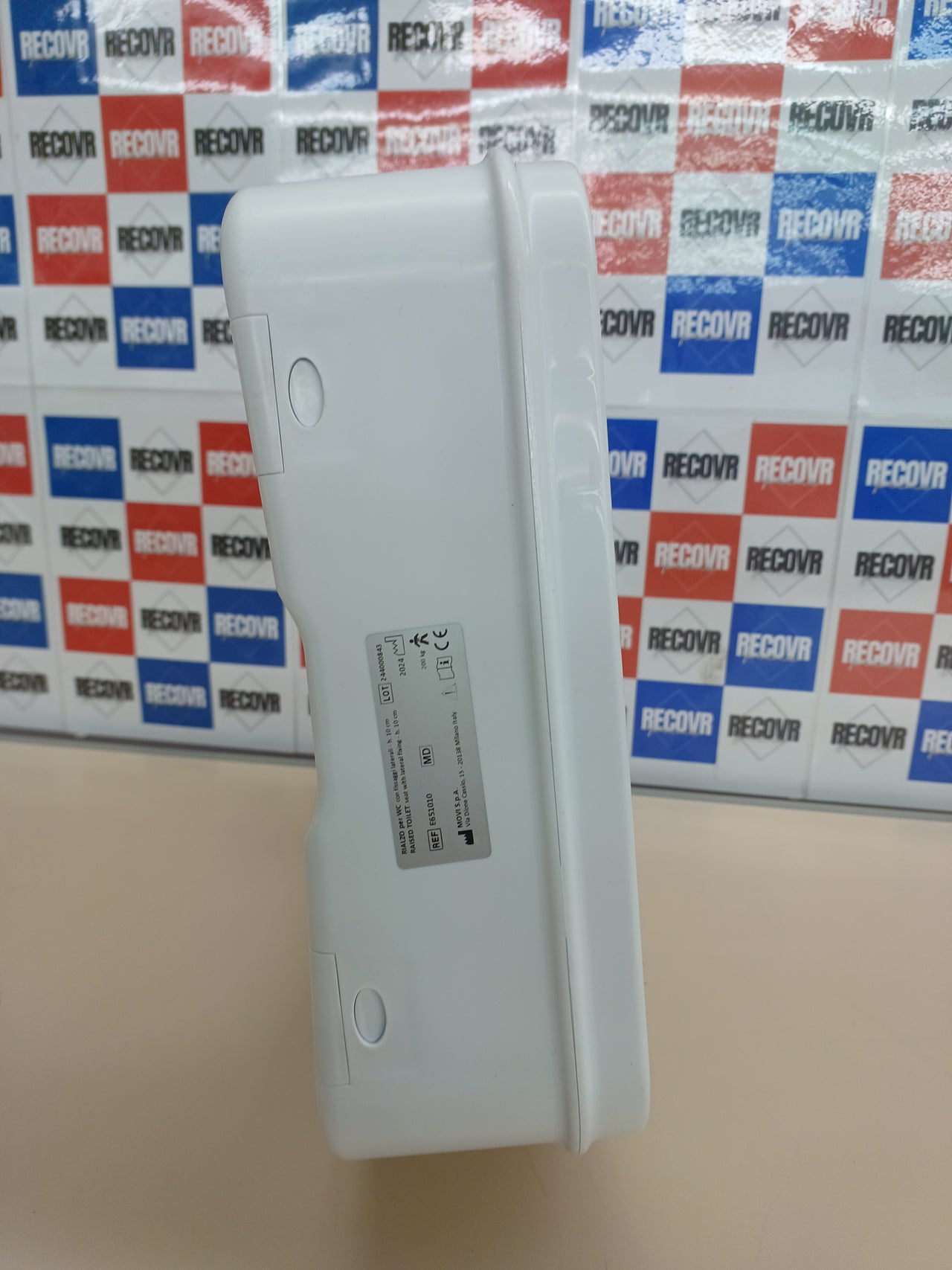 e-wiwa Elevador de inodoro, H10 cm, con sistema de fijación lateral, ligero, desinfectable, capacidad de carga 200 kg