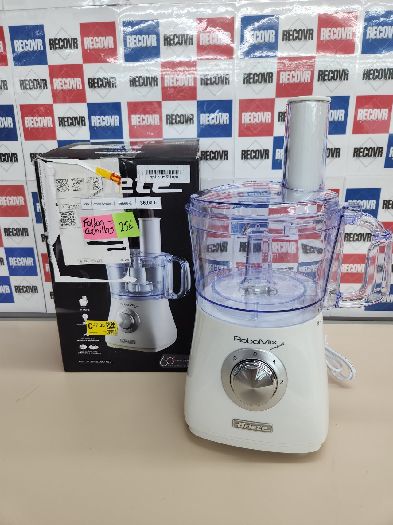 Procesador Alimentos 500W 2L Blanco Robomix Ariete 1769