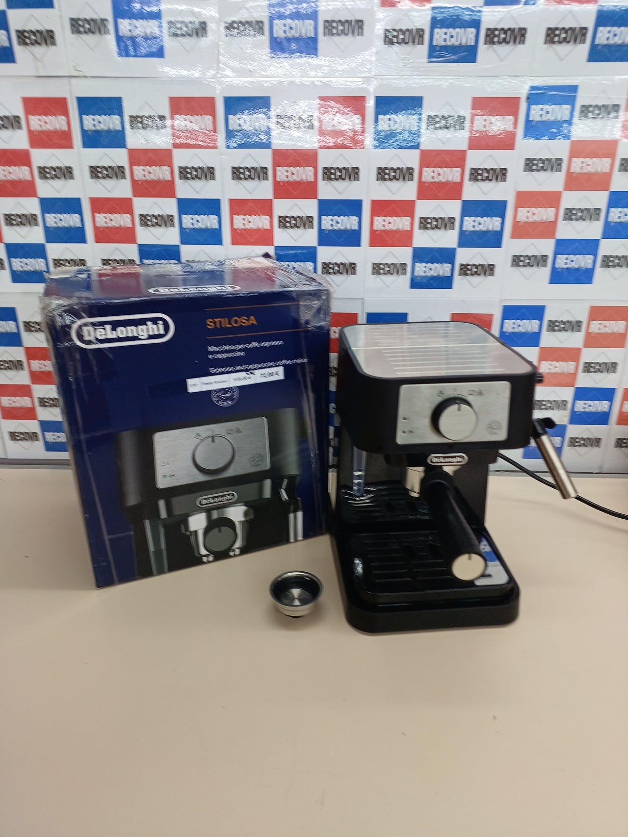 Cafetera bomba 15 bares 1 L negra/plata - De'Longhi Stilosa Premium