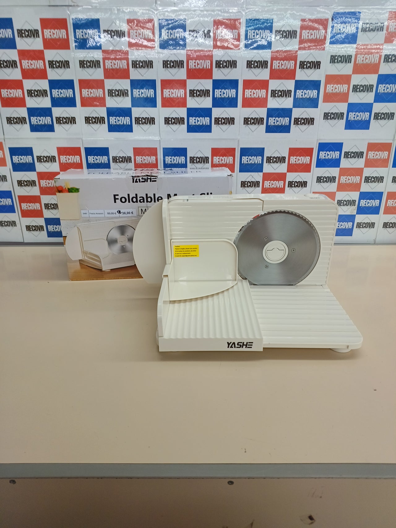 Cortadora De Fiambre YASHE Plegable, 180W, Con Hoja Dentada