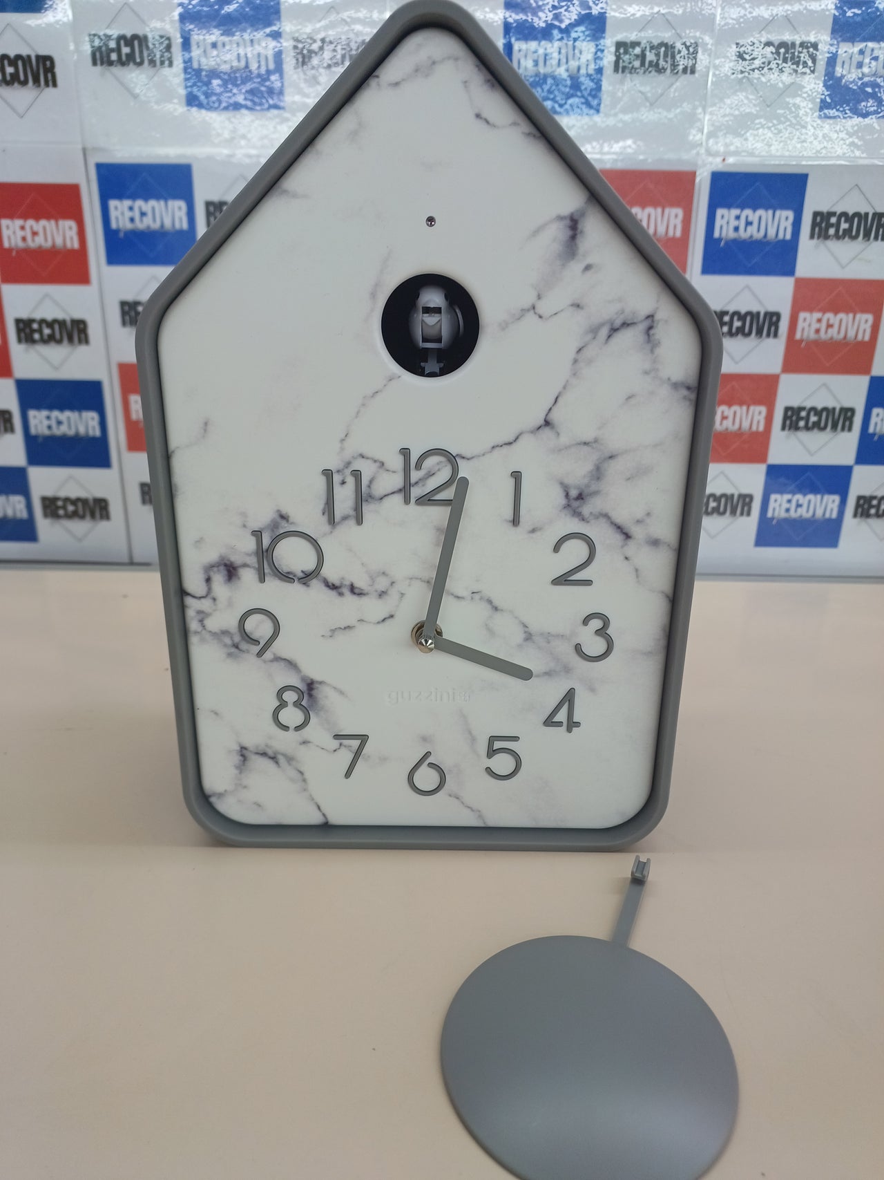 Reloj de Pared con péndulo - Gris Oscuro, 18,8x9,8xh37 cm -