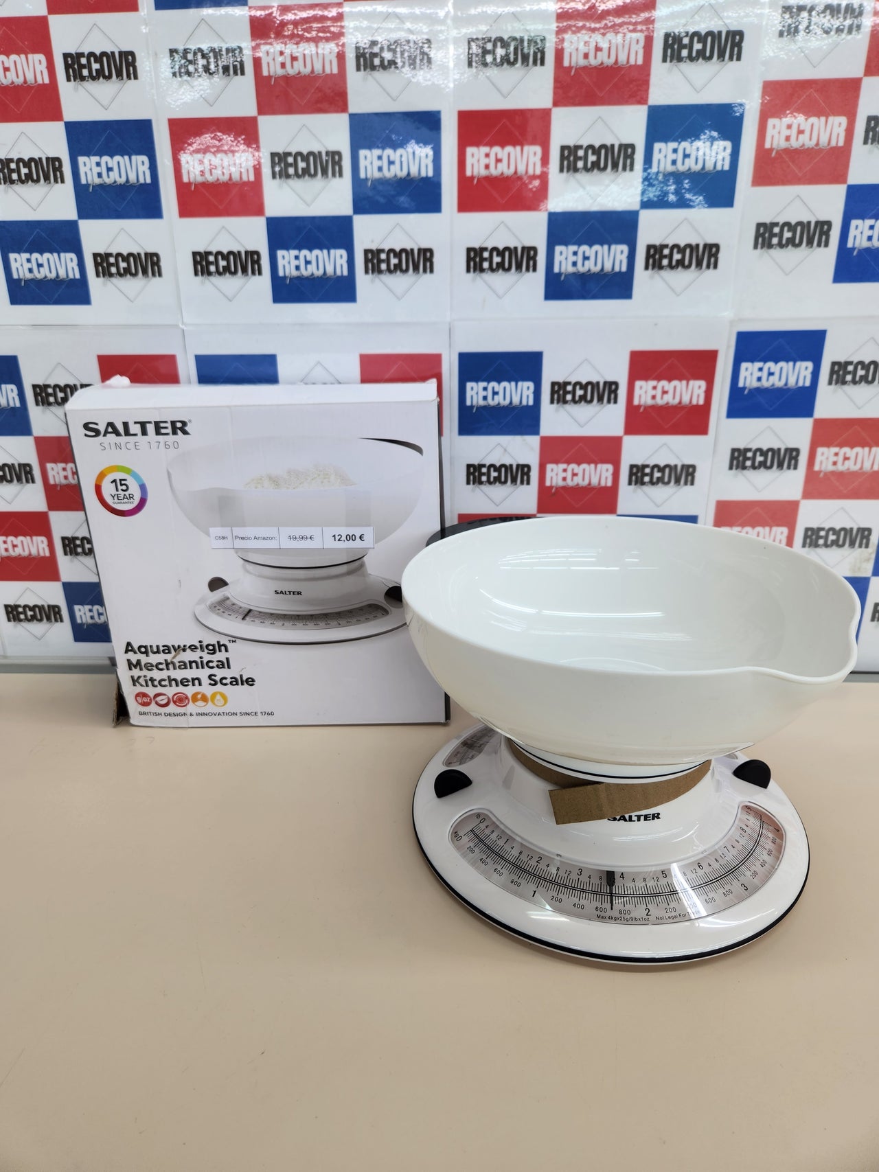 Bascula de cocina mecánica analogico con bol Salter 800 WHBKDR