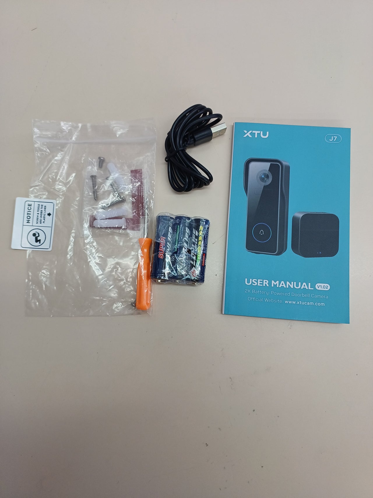 Timbre Inalámbrico con Cámara WiFi, 2K HD XTU