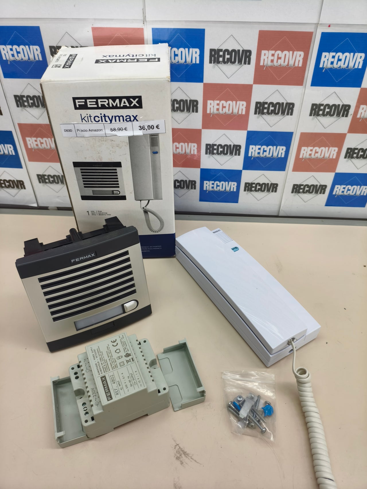 Kit de portero automático Fermax 6201 de 1 línea gris y negro