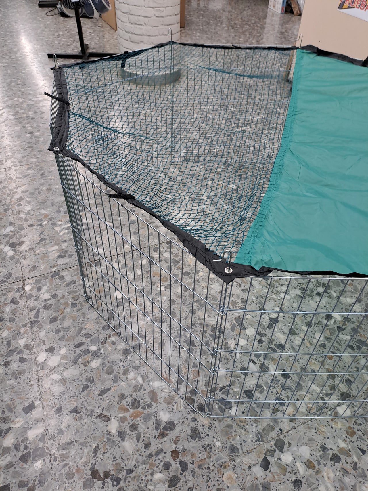 Parque mascotas metálico 8 paneles con cubierta – Kerbl