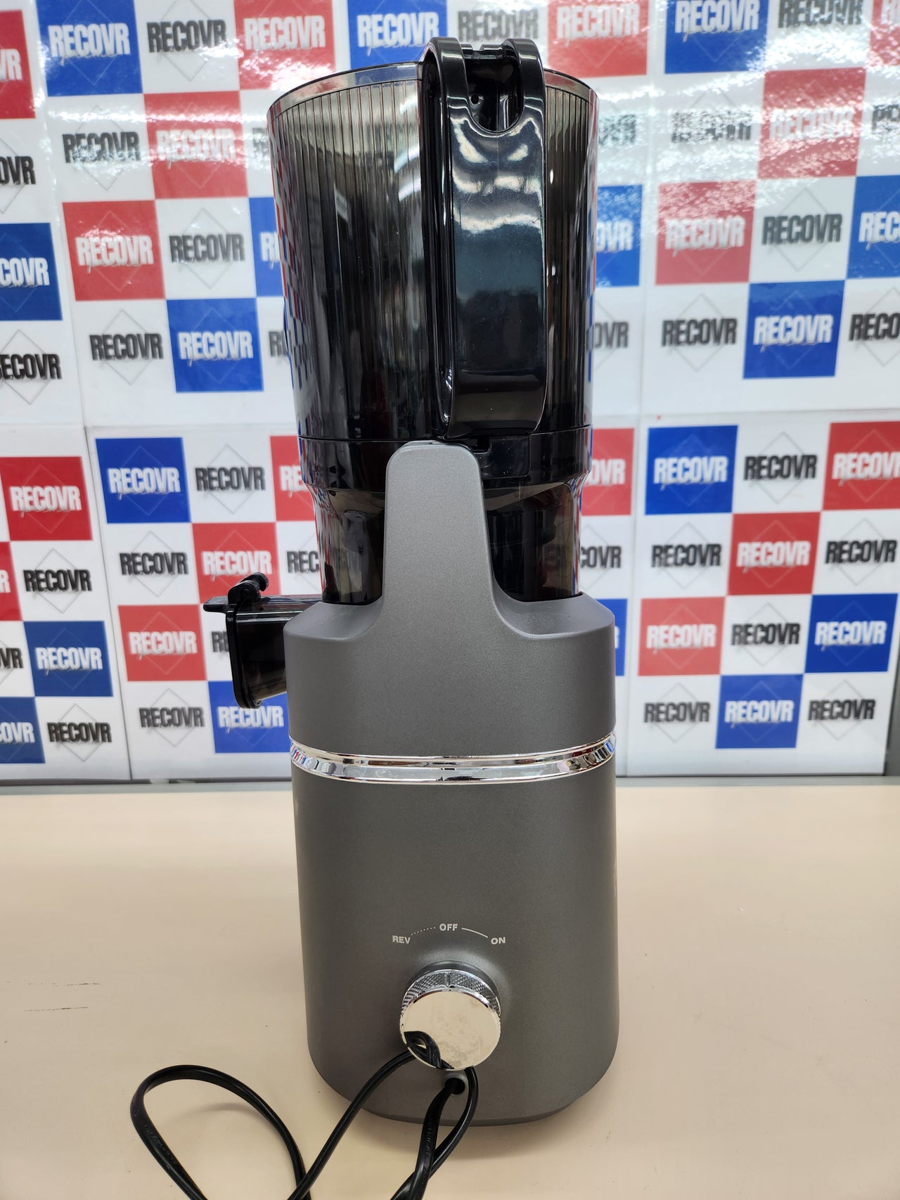Extractor de Zumos y Verduras Automático, 1.8L Capacidad, 135MM Apertura, Licuadora para Verduras y Frutas Entera, 250W Licuadora Prensado en Frio Lento con Triple Filtro - Gris AMZCHEF