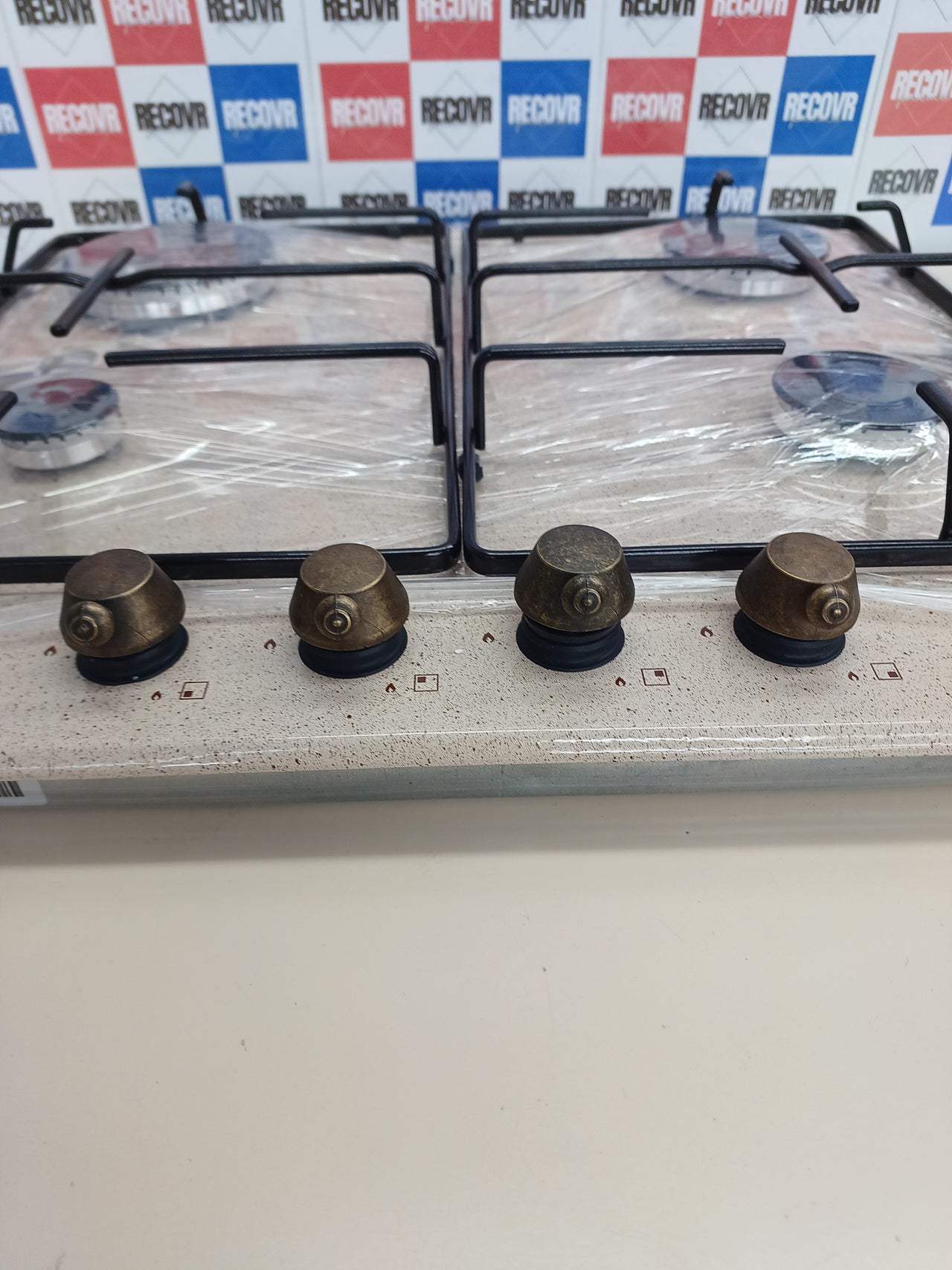 Placa de gas 4 fuegos acero avena Candy Classic